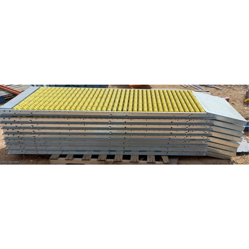 TRANSPORTADOR RODILLOS - RECTOS - RUEDAS PLASTICO AMARILLAS